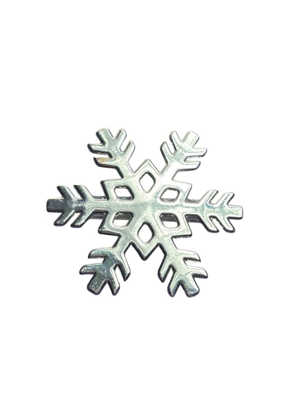 Vintage Silvertone Snowflake Brooch Pin 2 inches